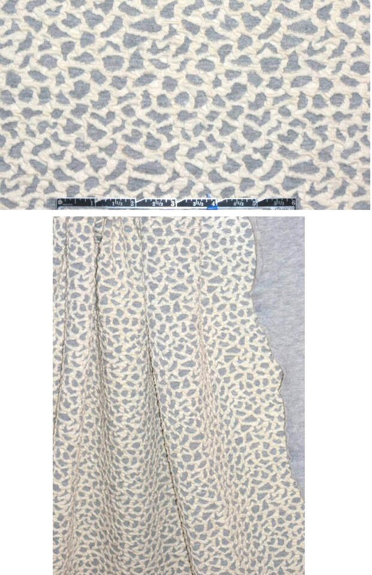 Italian matelasse knit - cream/gray