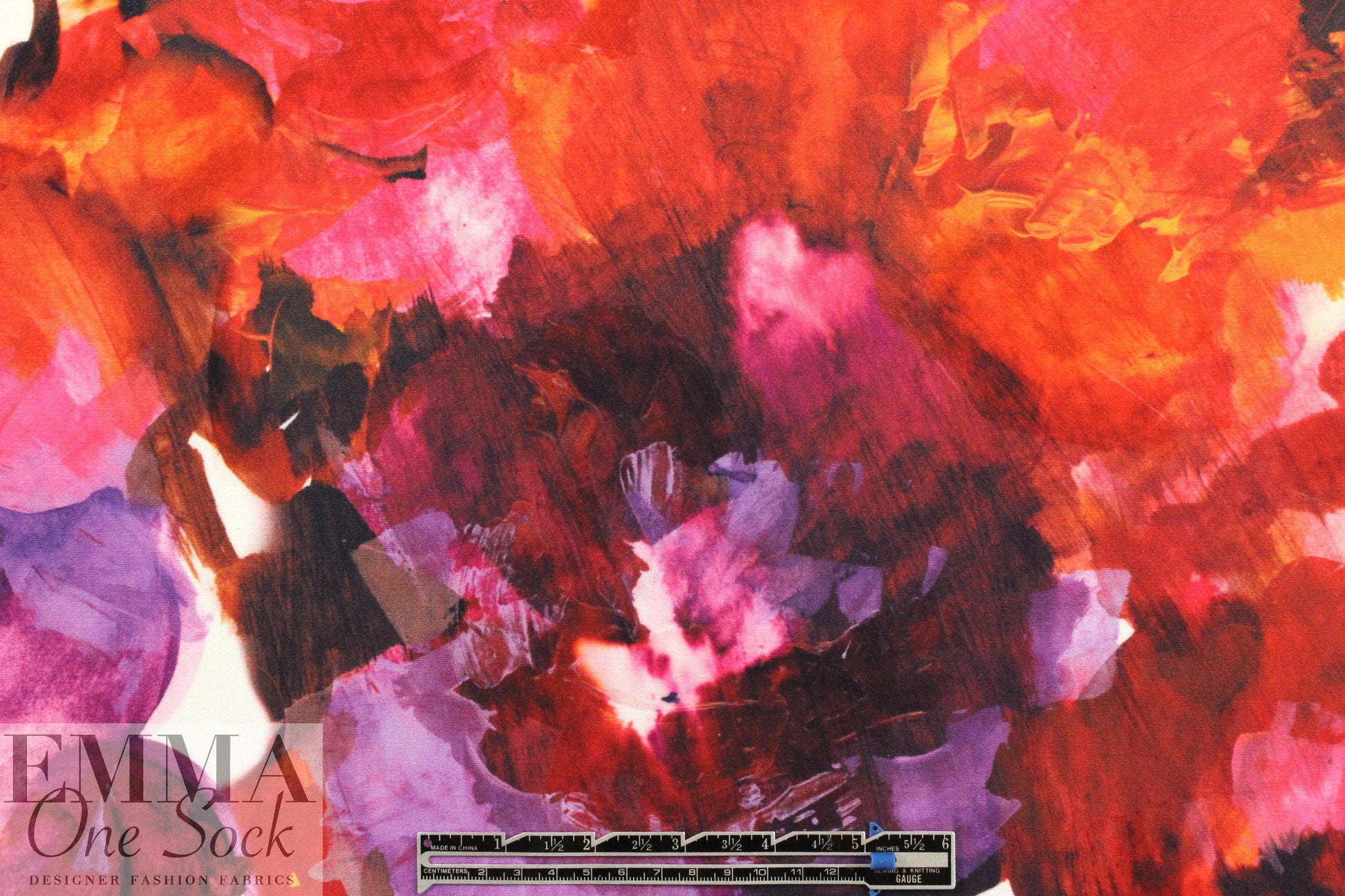 Carmen Marc Va1vo painterly floral matte hybrid 1.625 yd