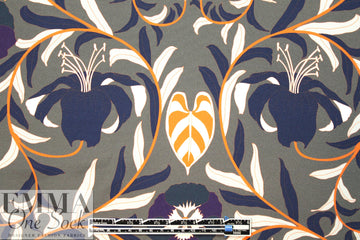 Italian tangerine/navy/army floral matte hybrid