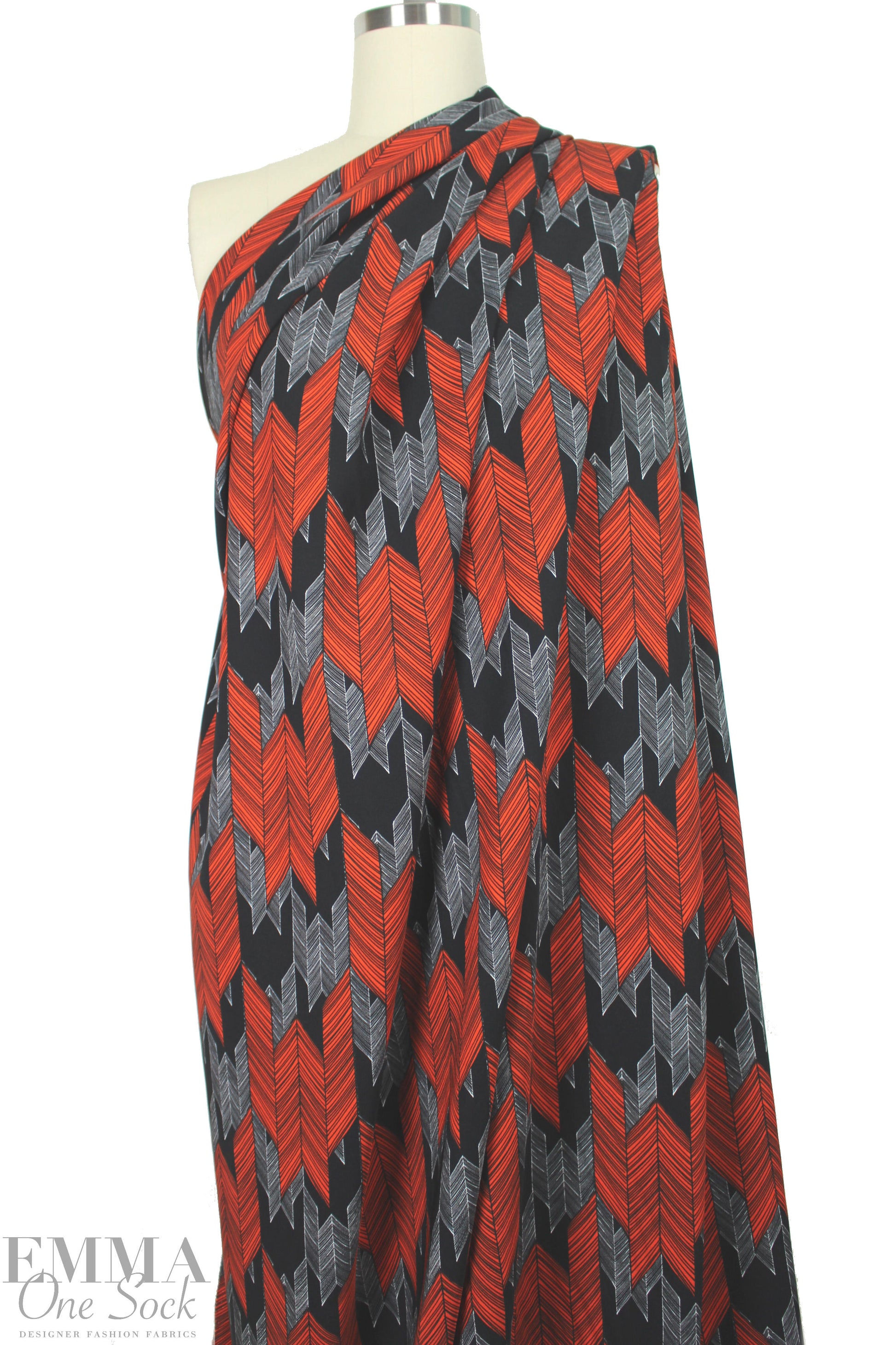 Mi11y chevron graphic viscose 'matte hybrid' - red