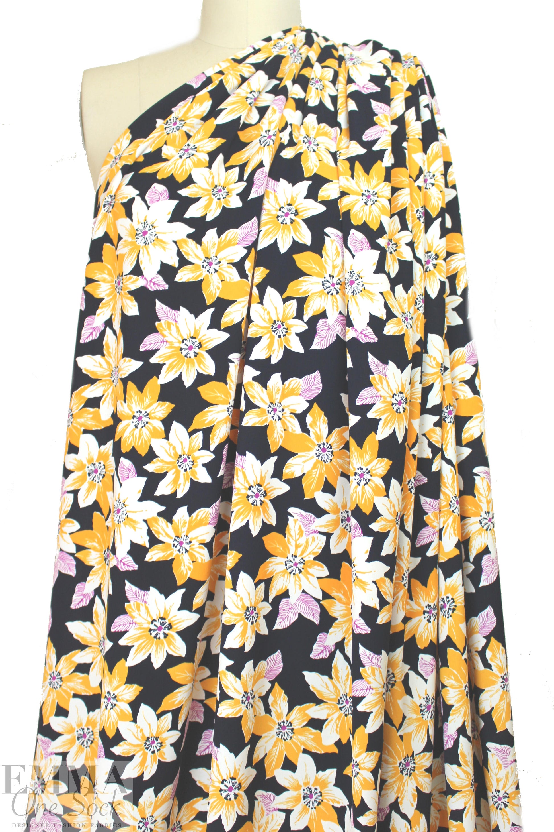 NY designer citrine/midnight floral 'matte hybrid'