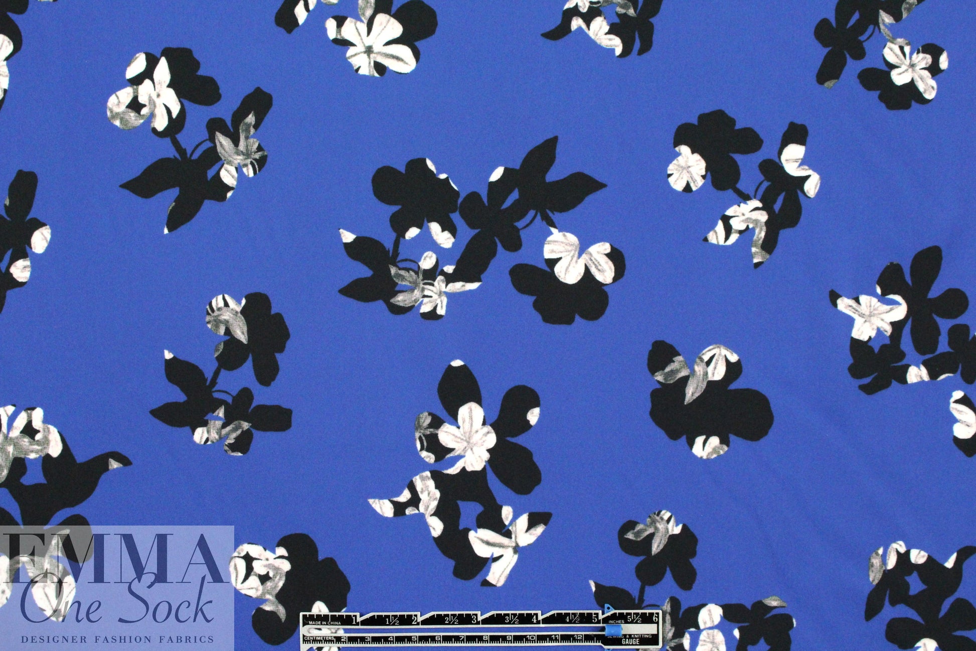 Rebecca Tayl0r dreamy petals matte hybrid - cobalt 2.125 yds