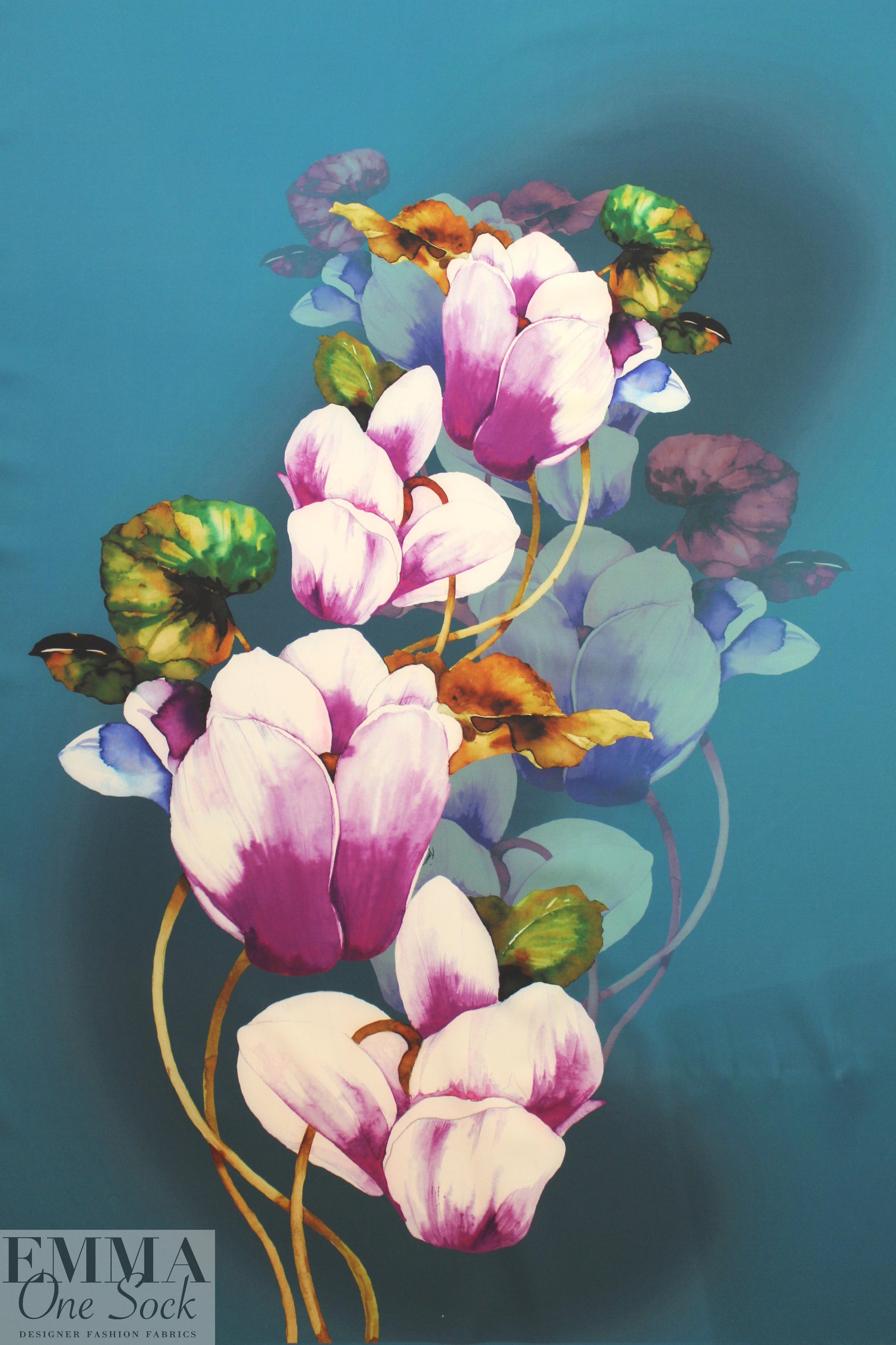 Trin@ Turk painterly motif panel matte hybrid 1.33 yds
