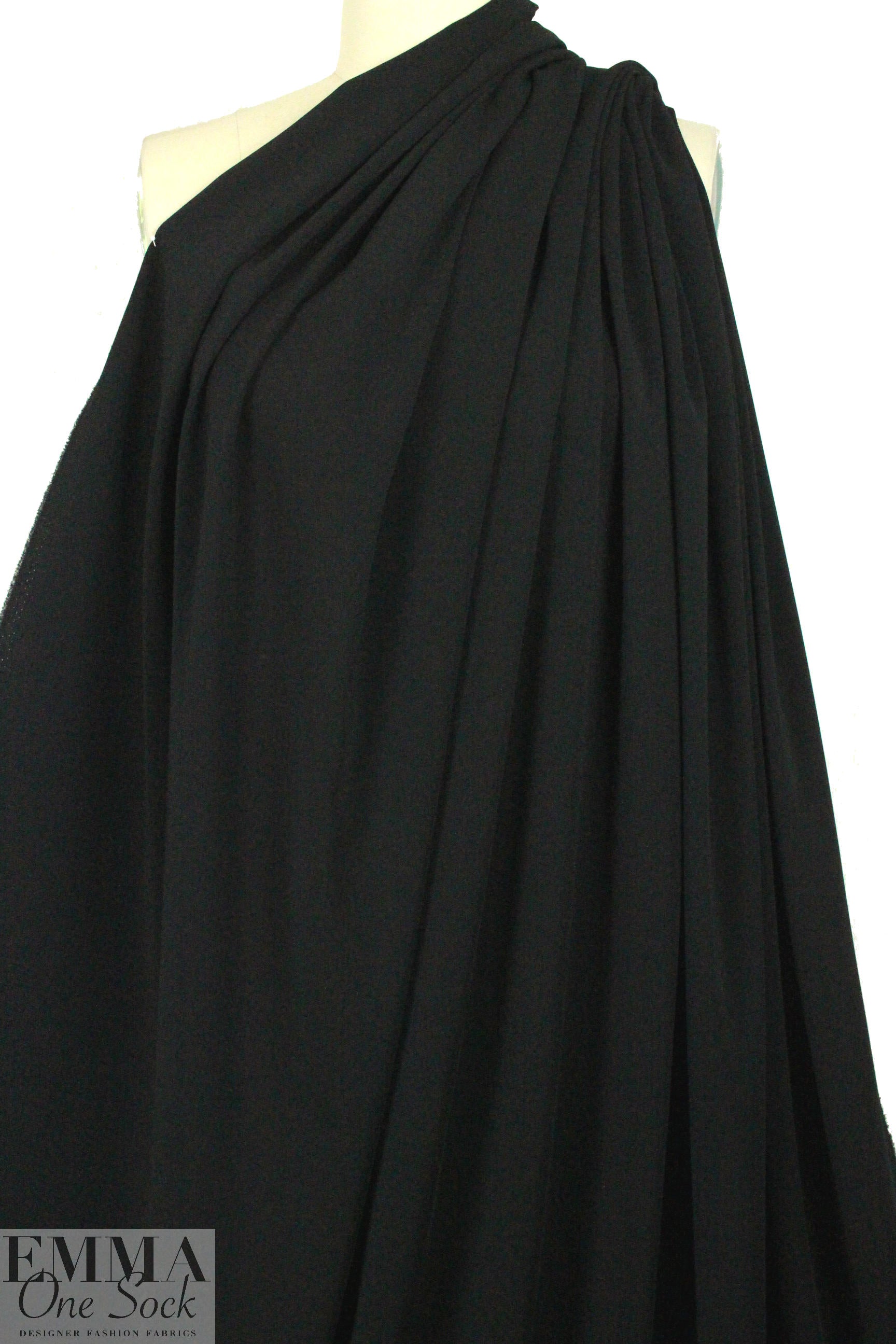 hi-tech stretch crepe 'matte hybrid' - black 1.25 yds