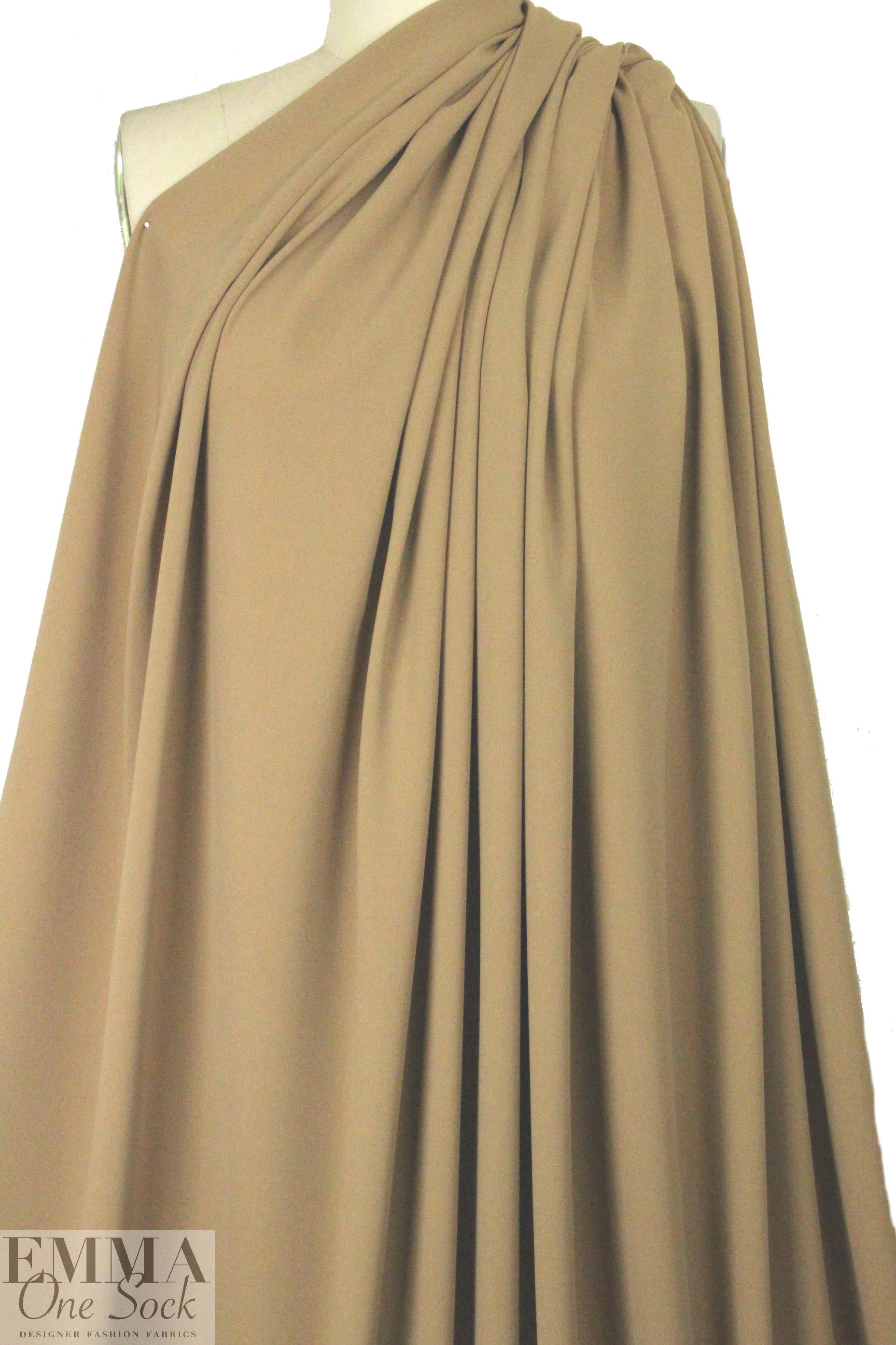 hi-tech stretch crepe 'matte hybrid' - camel 1 yard