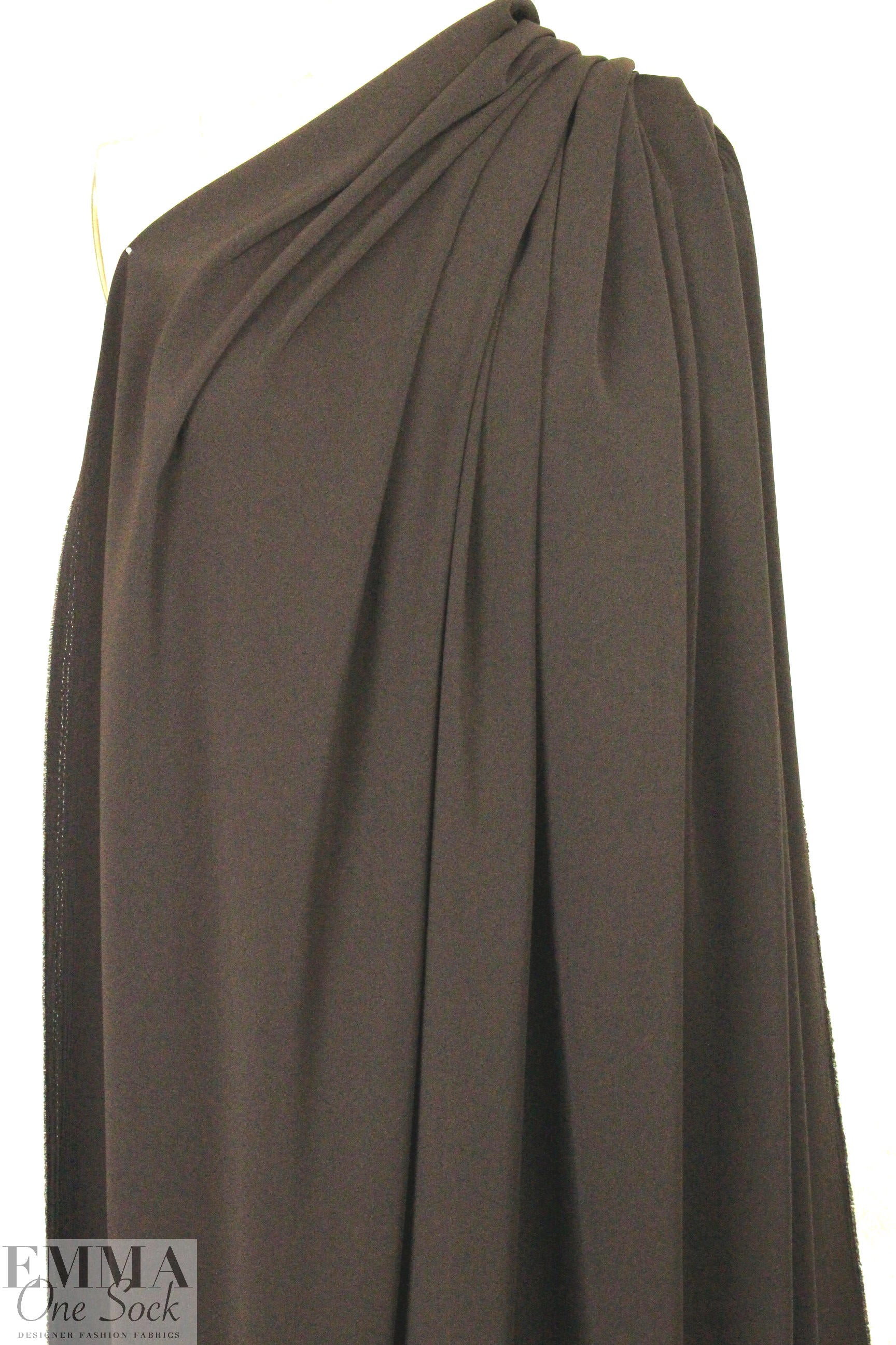 hi-tech stretch crepe 'matte hybrid' - dk. choc. 1 yard