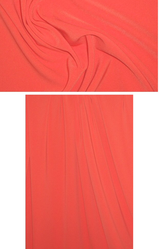 hi-tech stretch crepe 'matte hybrid' - tangerine 2 yds