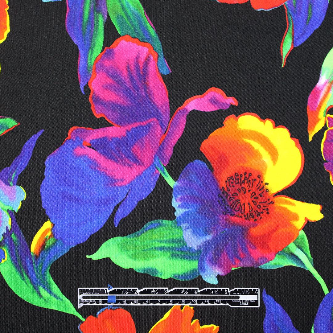 Italian Ba1enciaga vivid floral matte jersey knit .875 yds