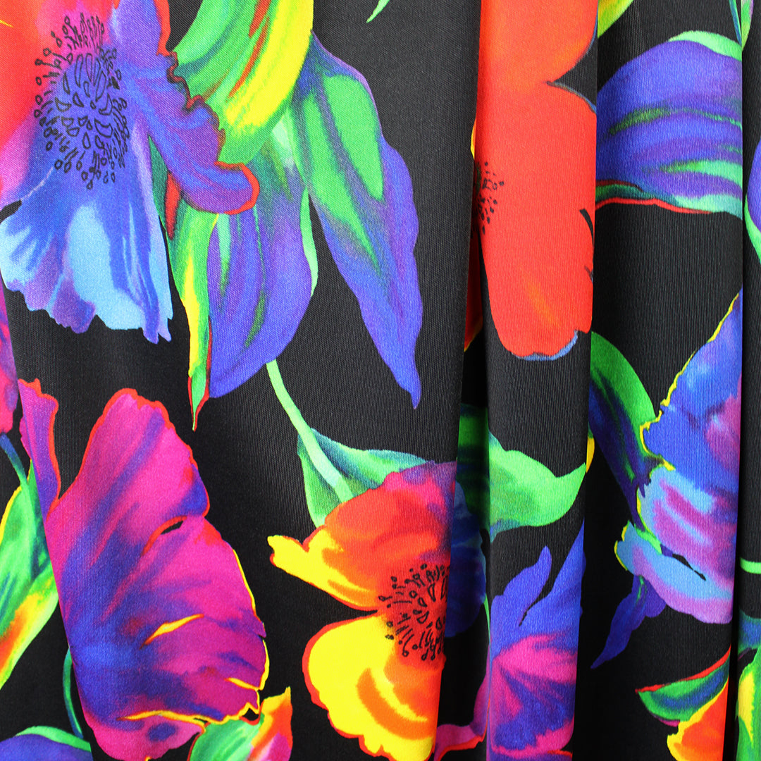 Italian Ba1enciaga vivid floral matte jersey knit .875 yds