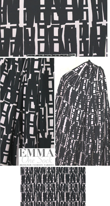 NY designer edgy graphic 'matte hybrid' - black/tinted gray 1.875 yd