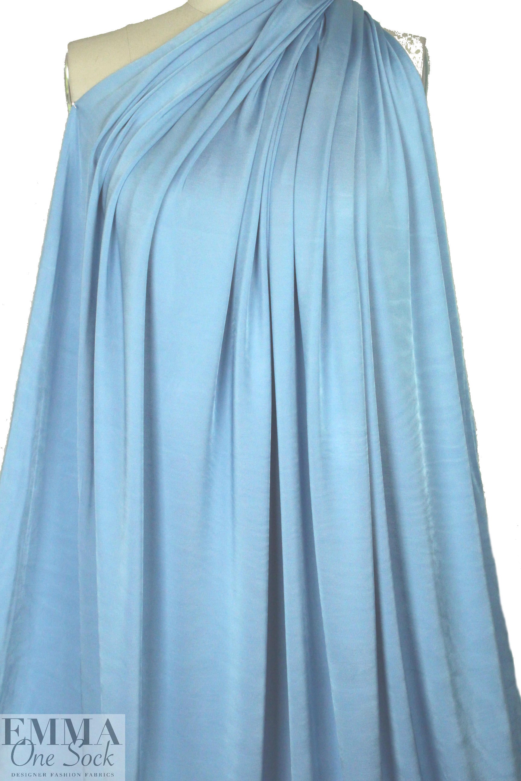 famous designer beefy matte jersey knit - light sky