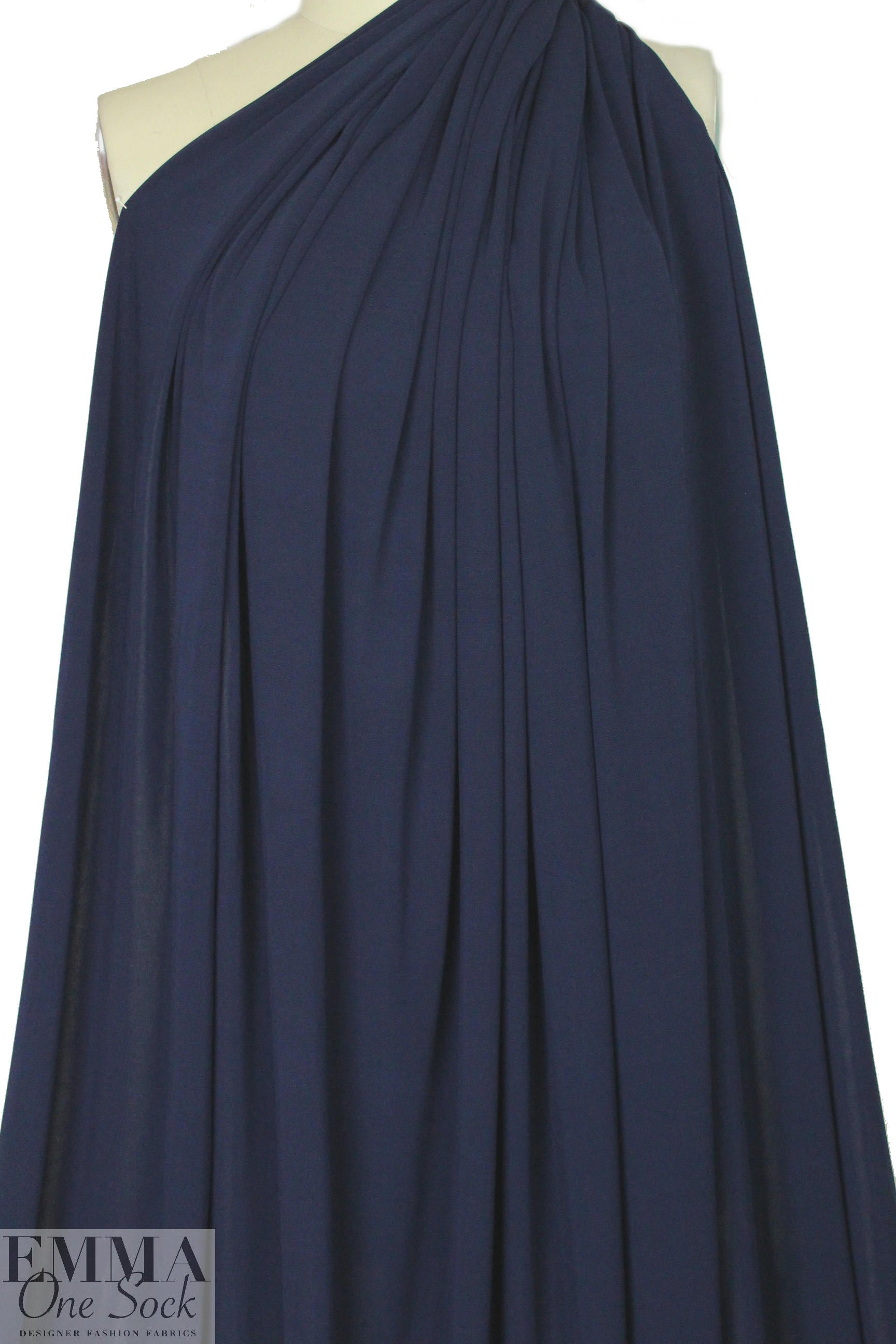 famous designer matte jersey knit - dark navy