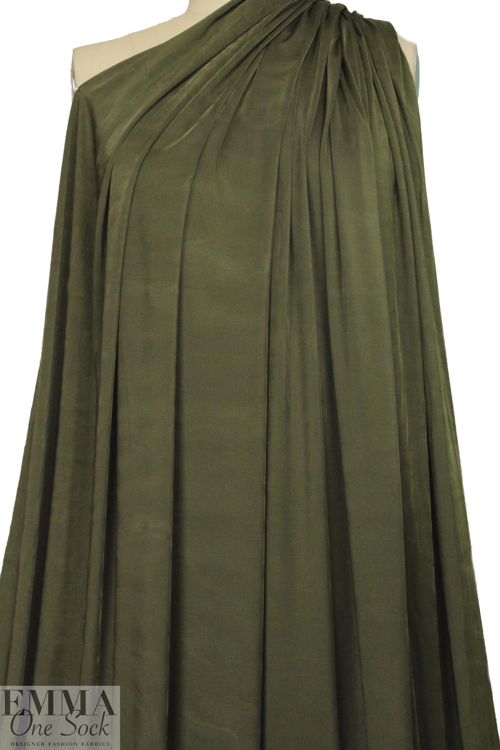 famous designer silky matte jersey knit - loden