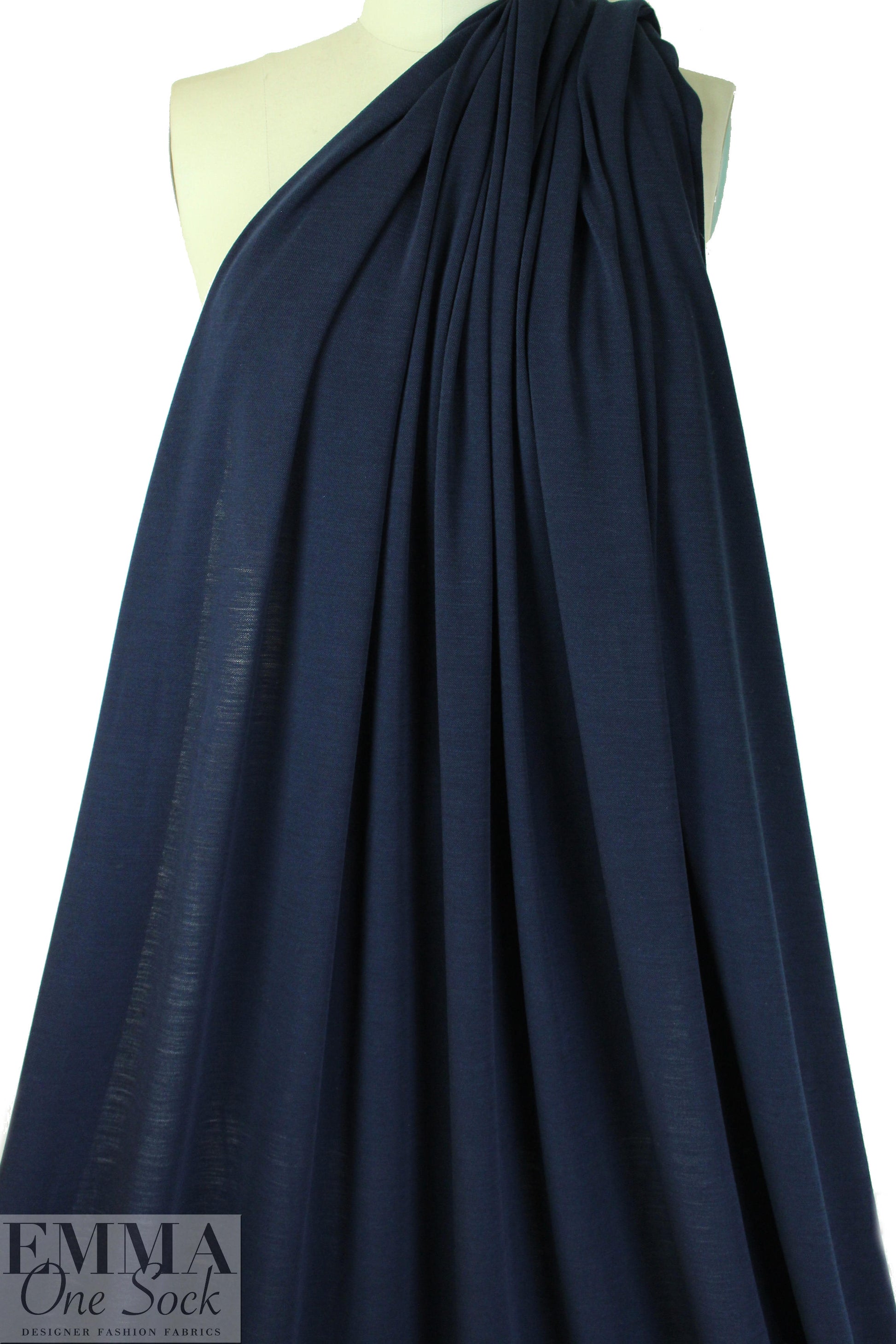 Italian wool micro-pique knit - dark navy
