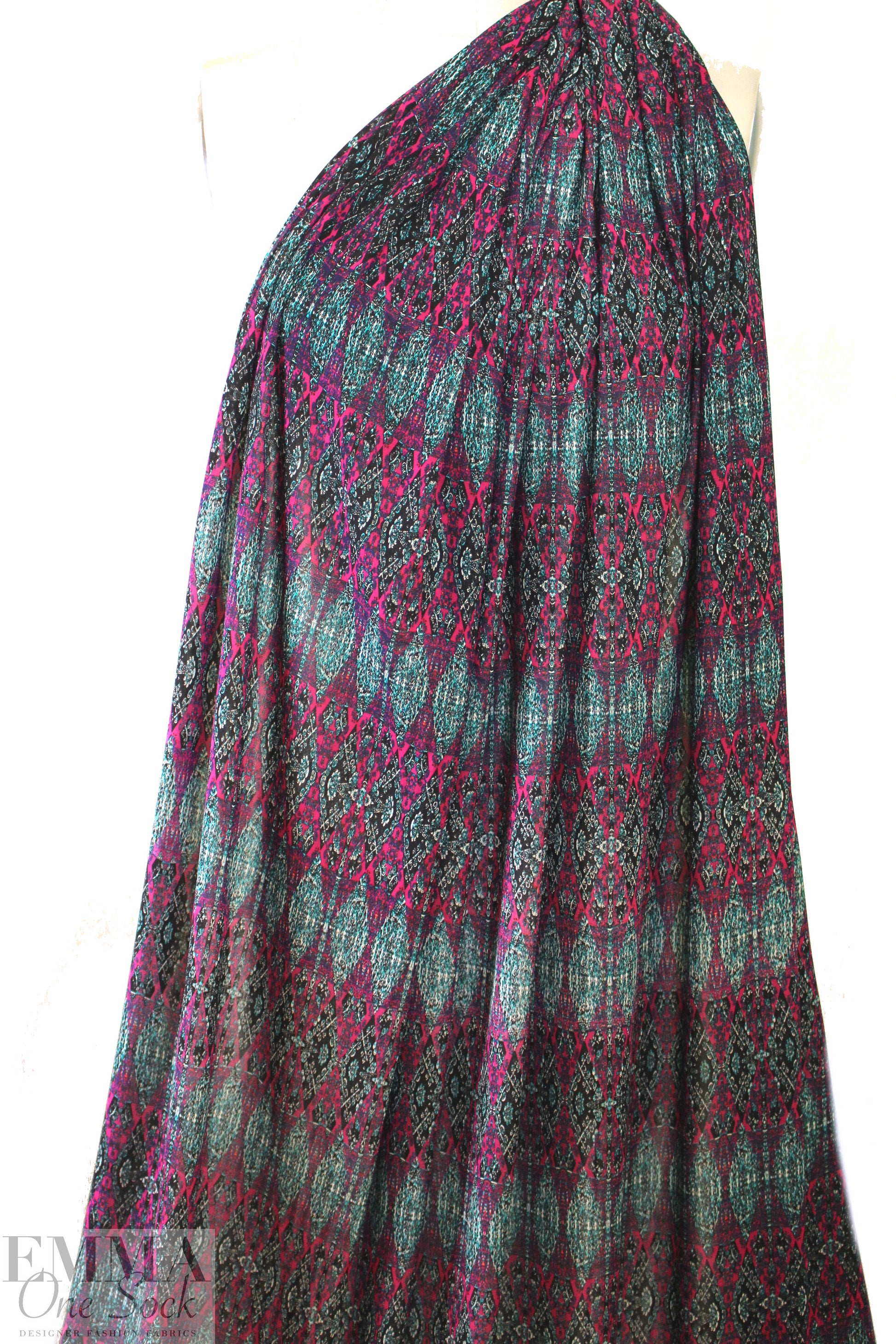 famous designer intricate stripe matte jersey - fucshia 1.875 yd