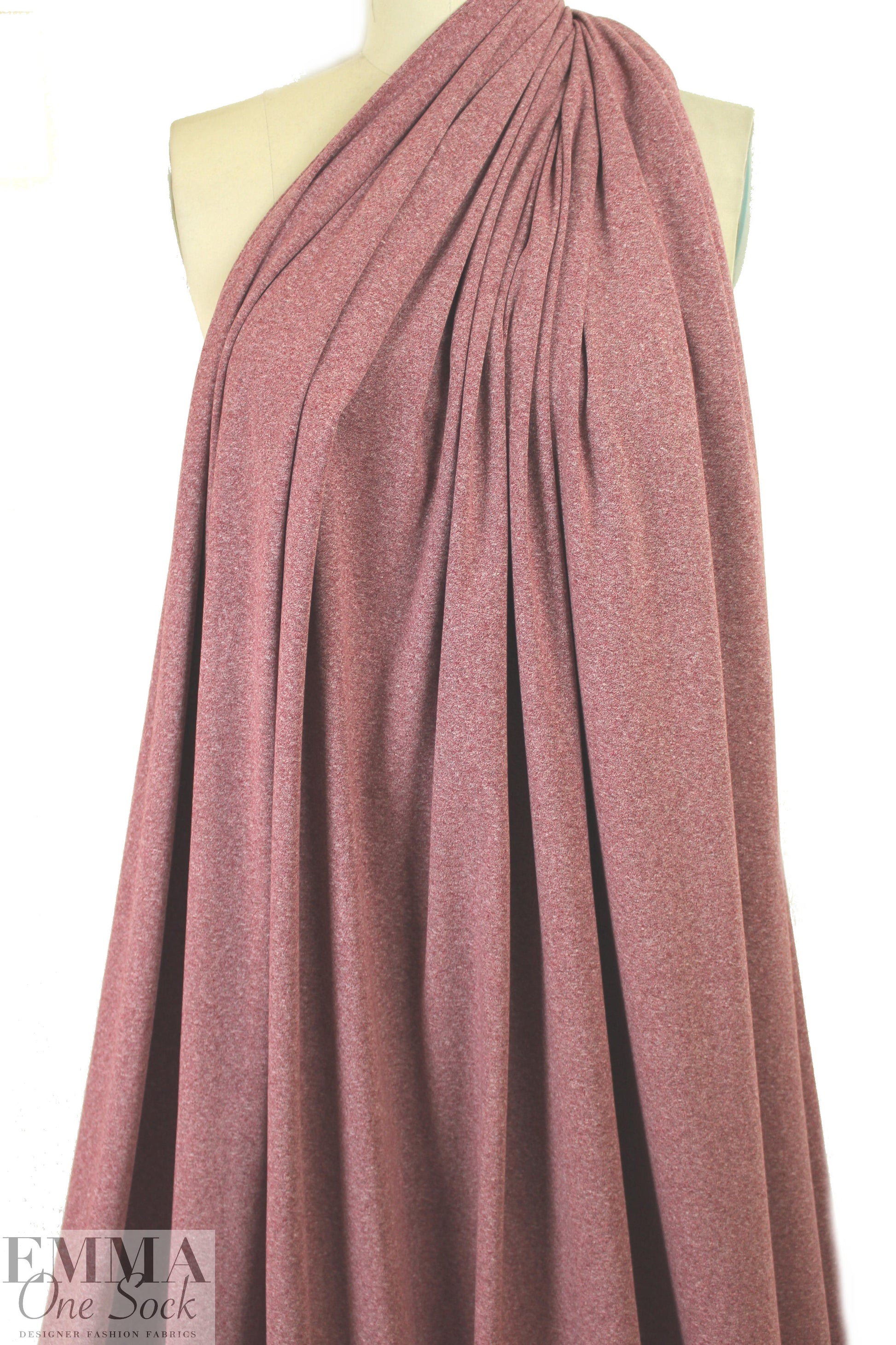 famous designer cotton sweater knit -bordeaux melange