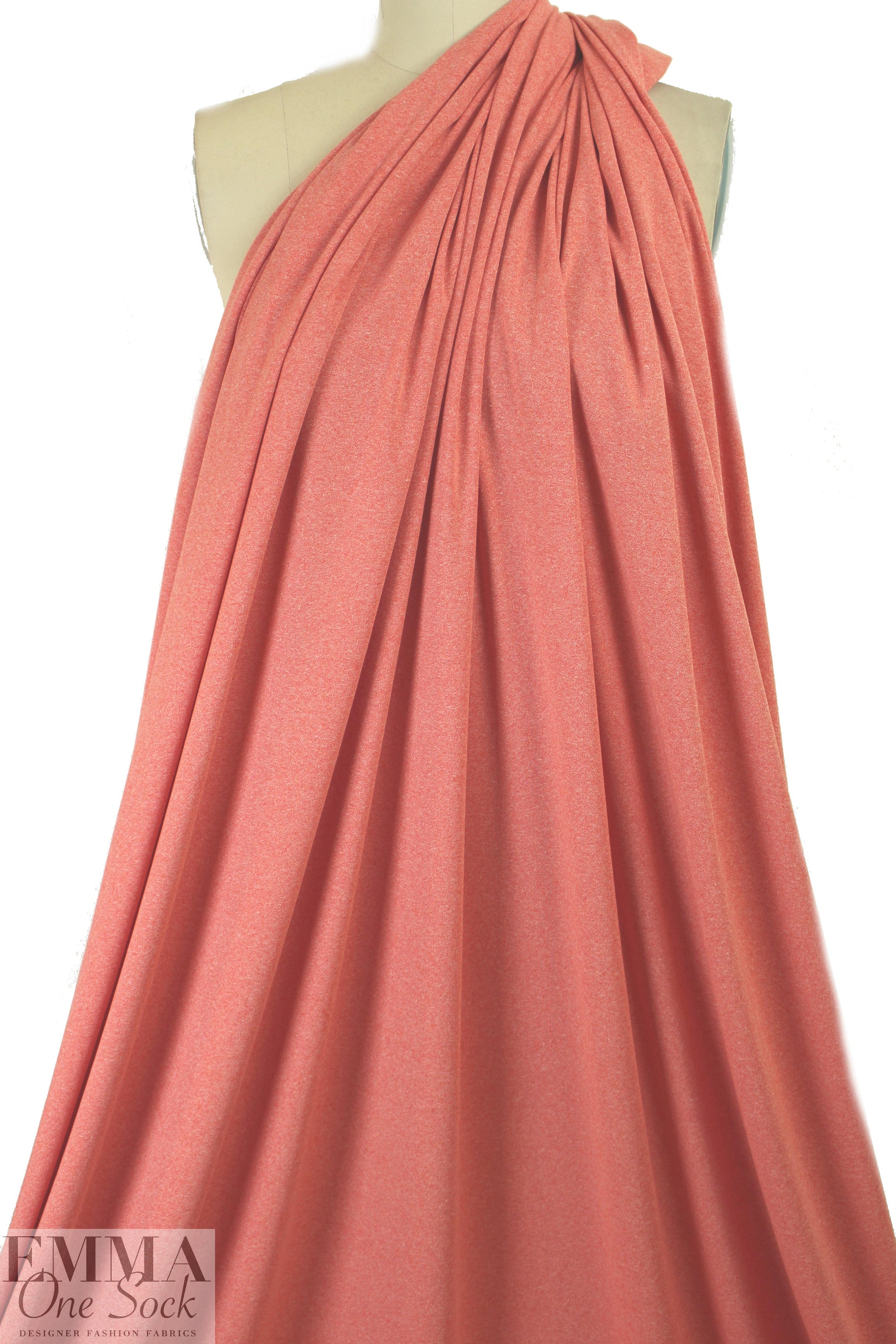 famous designer cotton sweater knit - coral melange
