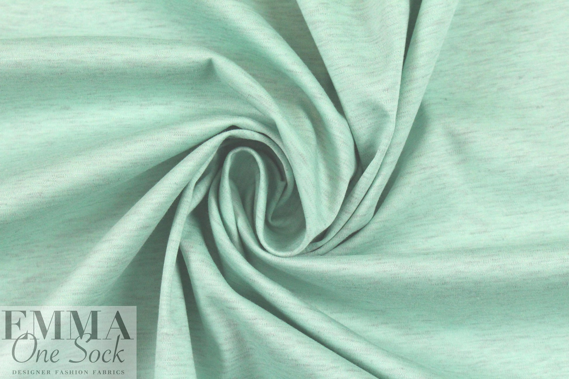 famous designer cotton blend melange knit- dusty mint 1.875 yds