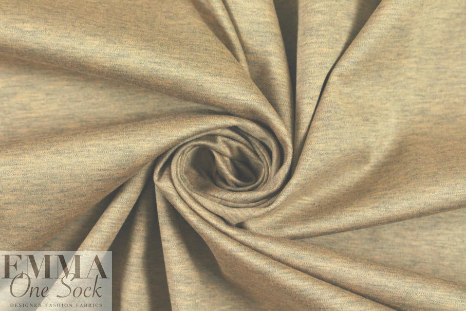 famous designer cotton blend melange knit- dusty sand