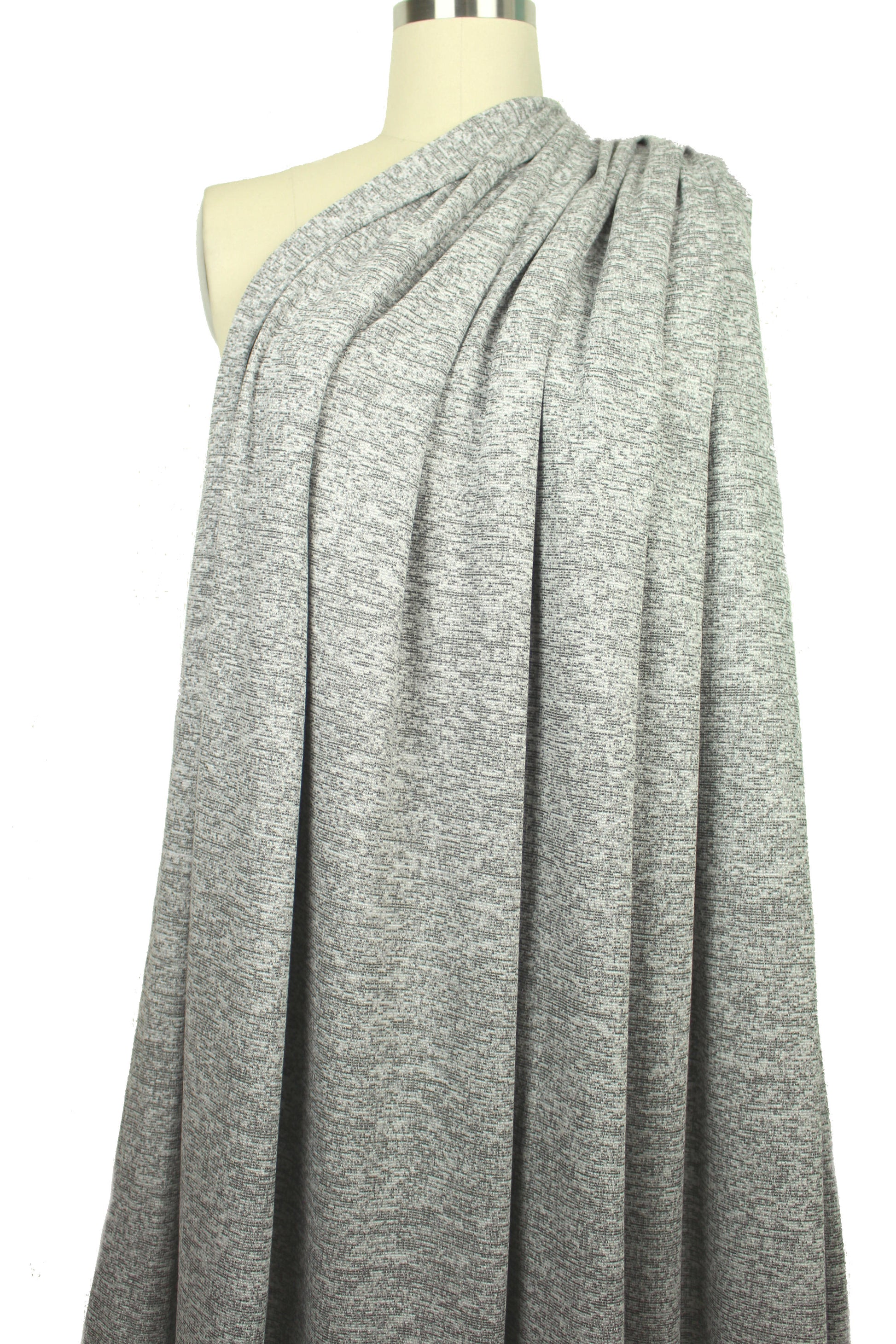 NY designer tweedy french terry sweater knit - gray