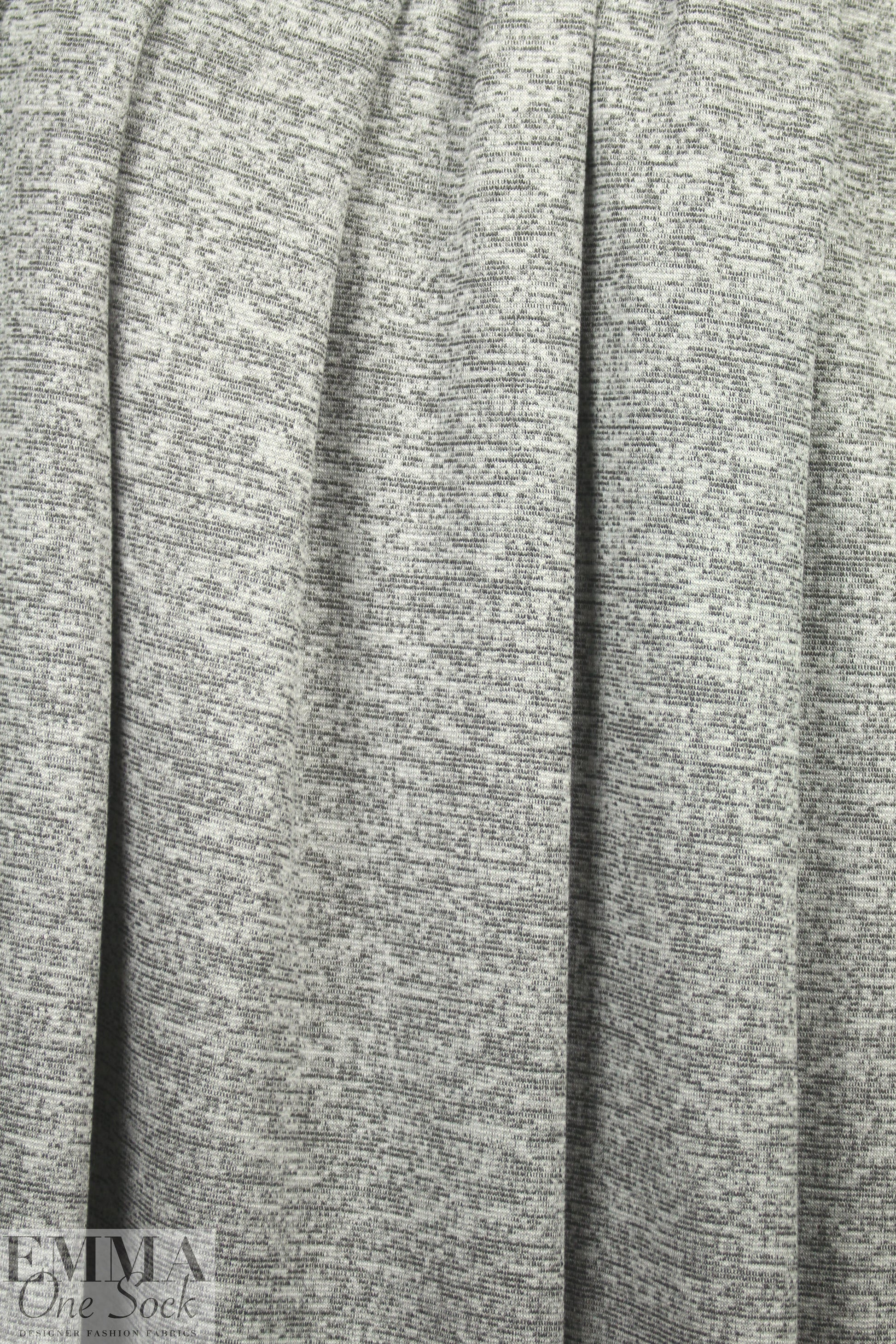 NY designer tweedy french terry sweater knit - gray 1.25 yds