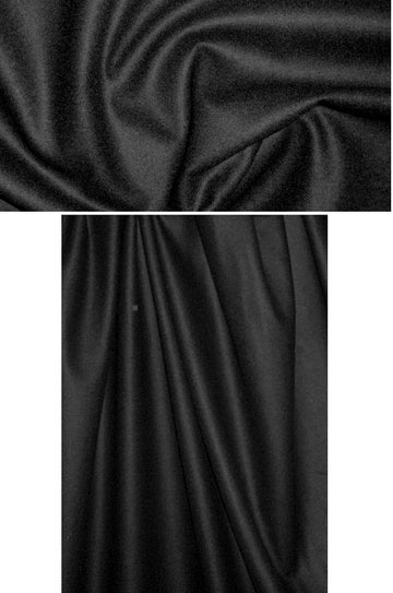 washable wool blend melton - black 2.125 yds