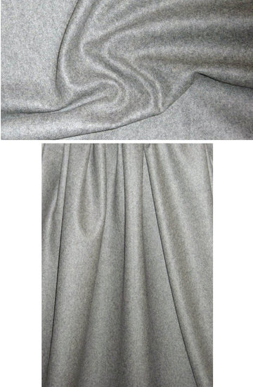 washable wool blend melton - gray heather 1.75 yd