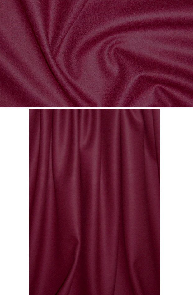 washable wool blend melton - bordeaux 1.125 yds