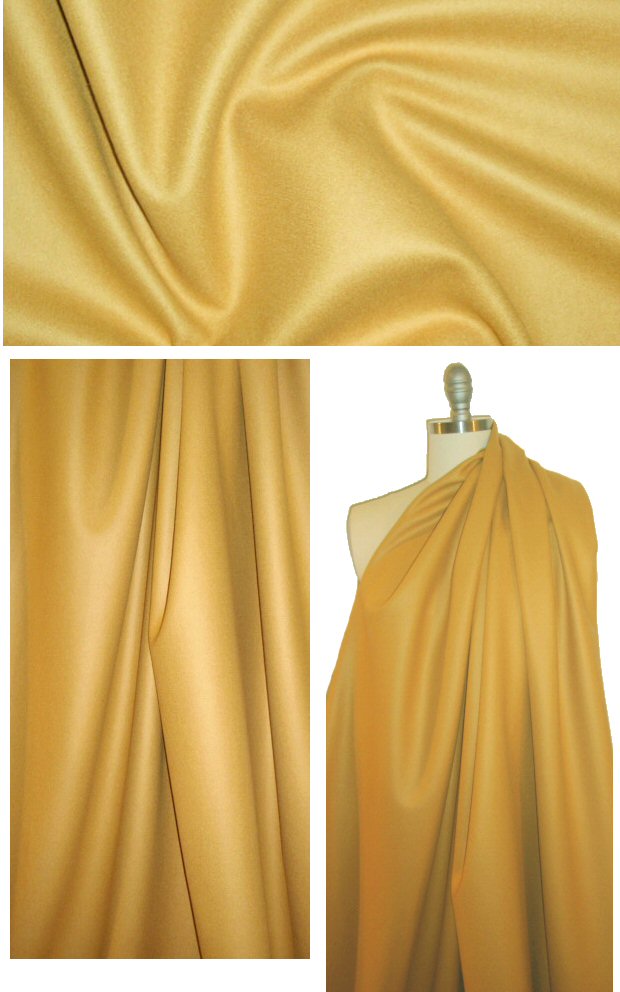 Donna K. wool blend melton coating - mustard
