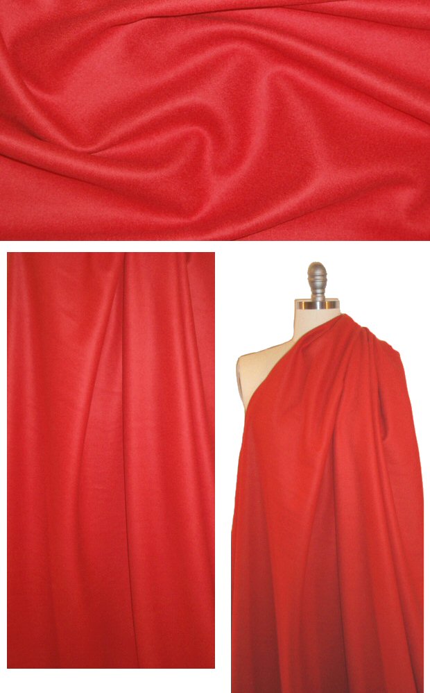 Donna K. wool blend melton coating - poppy 2 yd