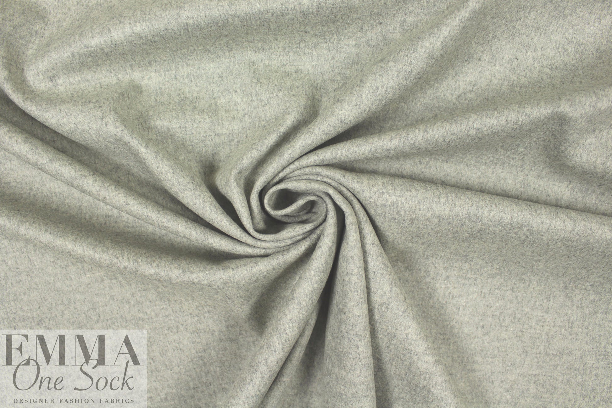 Italian light gray heather wool blend woven