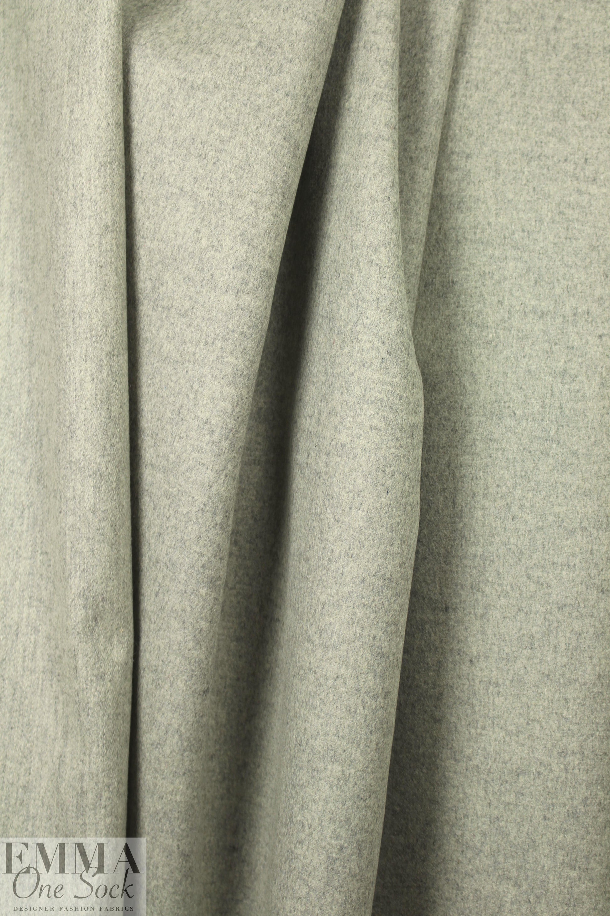 Italian light gray heather wool blend woven 1.75 yd