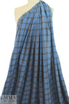 famous designer merino wool plaid - blue/nutmeg 2.125 yd