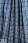 famous designer merino wool plaid - blue/nutmeg