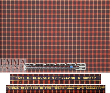 famous designer merino wool plaid - chocolate/paprika 1.66 yd