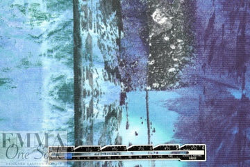French edgy indigo abstract mesh knit