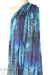 French edgy indigo abstract mesh knit