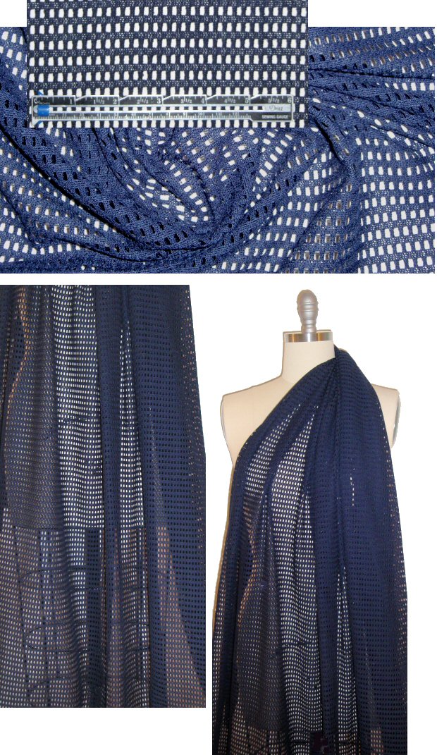 Po1o Ra1ph Lauren navy cotton/poly mesh 1.45 yds
