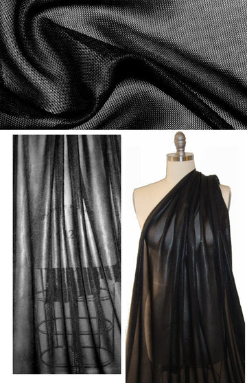 NY designer high fashion mesh - black 1.625 yd