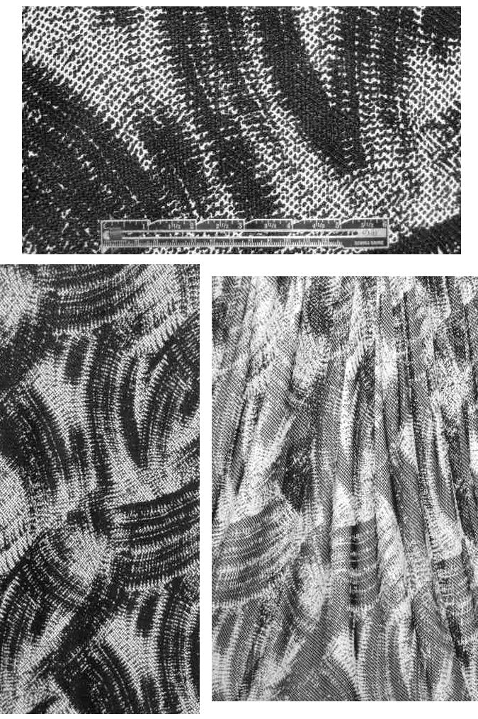 NY designer printed mesh - black/cream brushstroke 2 yd
