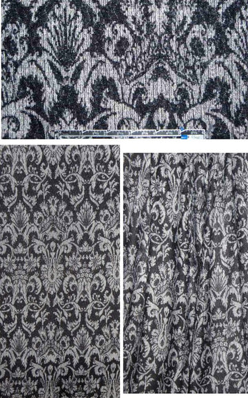 NY designer scroll printed stretch lace knit .625 yds