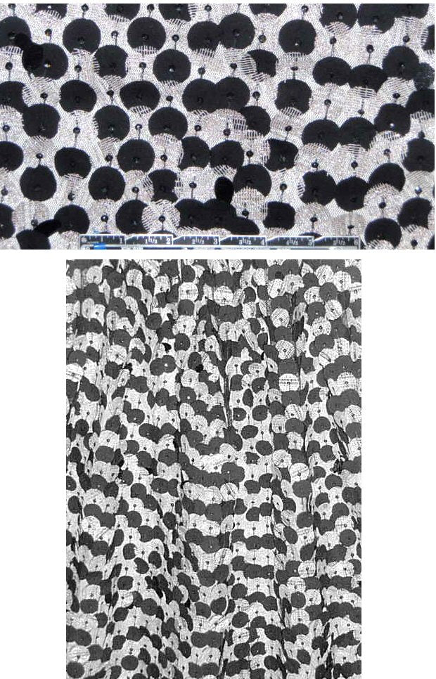 David Meister sequin applique mesh - black/silver