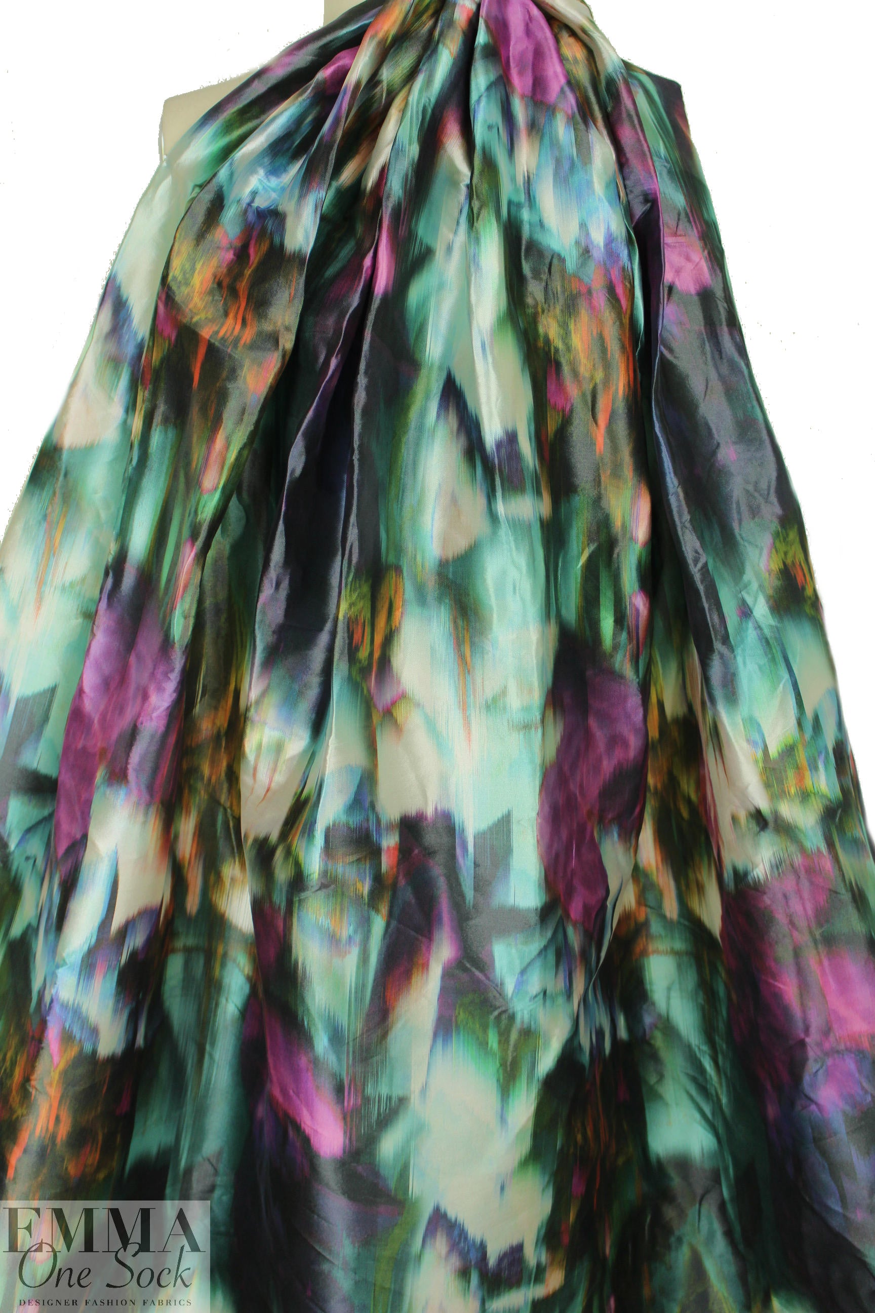 Italian poly/visc/metal abstract crush woven