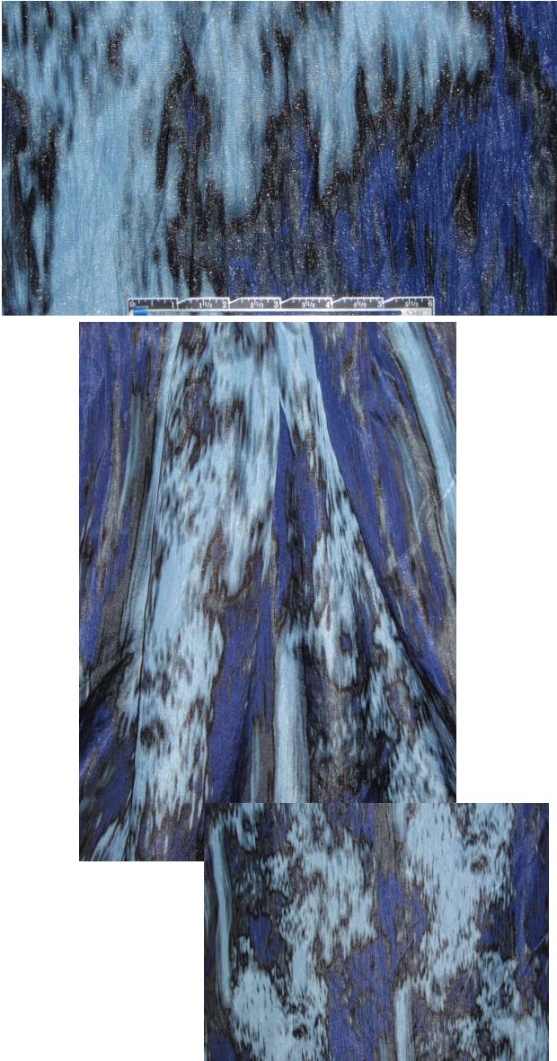 Italian visc/poly/metal blue abstract woven 2.20 yds