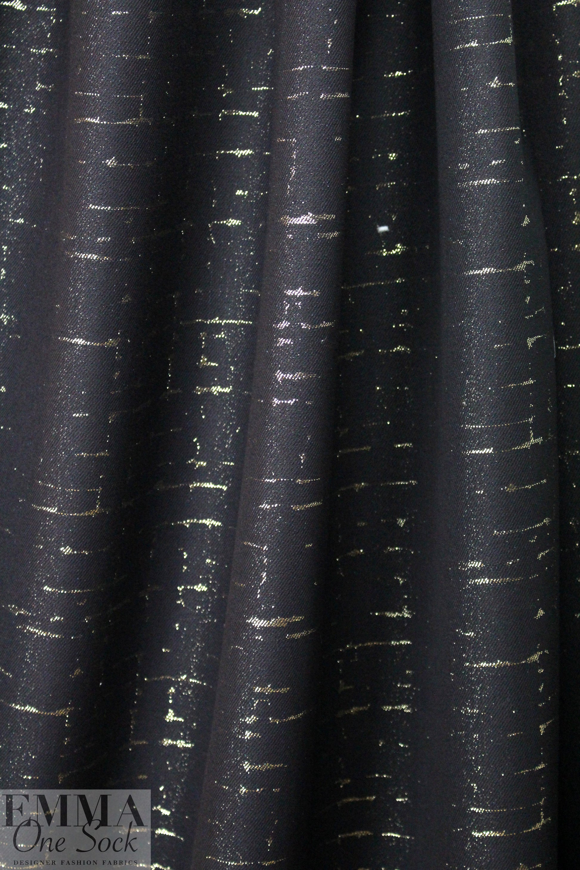 Italian black with gold cotton/metallic brocade 1.375 yd