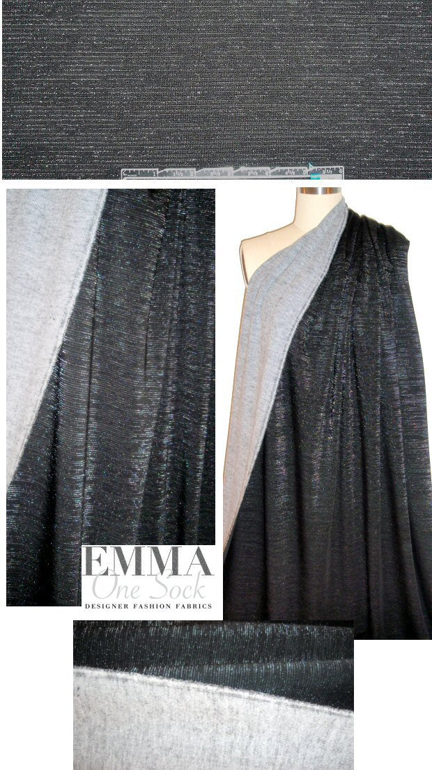 The0ry 2-sided fleece-backed striated metallic knit