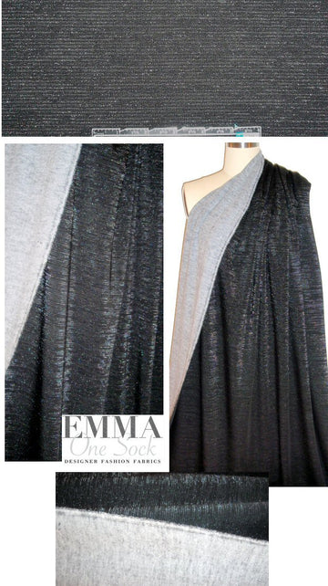 The0ry 2-sided fleece-backed striated metallic knit