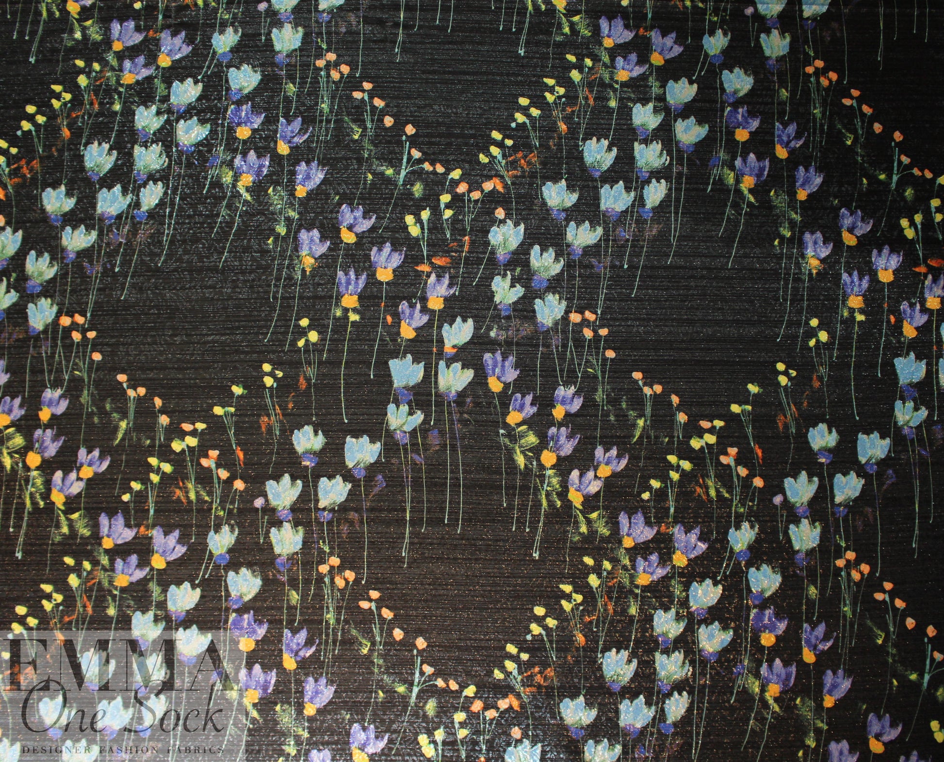 French metallic over-printed jacquard - floral lattice 1.75 yd