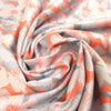 French metallic floral jacquard woven - coral/pewter/silver 2 yd