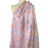 French metallic floral jacquard woven - coral/pewter/silver 2 yd